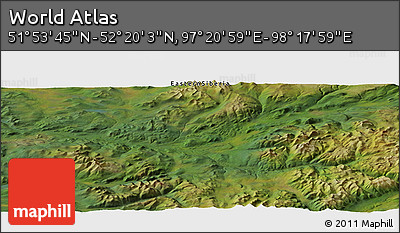 Satellite Panoramic Map of the Area around 52° 6' 54" N, 97° 49' 29" E