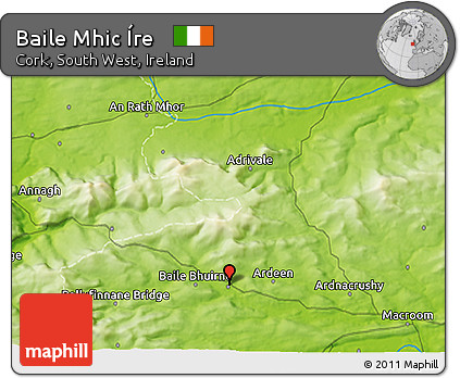 Physical 3D Map of Baile Mhic Íre
