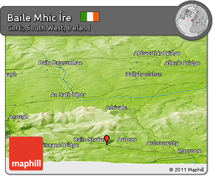 Physical Panoramic Map of Baile Mhic Íre