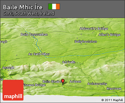 Physical Panoramic Map of Baile Mhic Íre