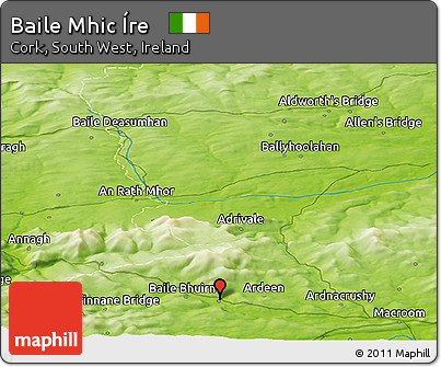 Physical Panoramic Map of Baile Mhic Íre