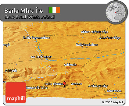 Political Panoramic Map of Baile Mhic Íre