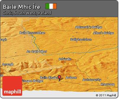Political Panoramic Map of Baile Mhic Íre
