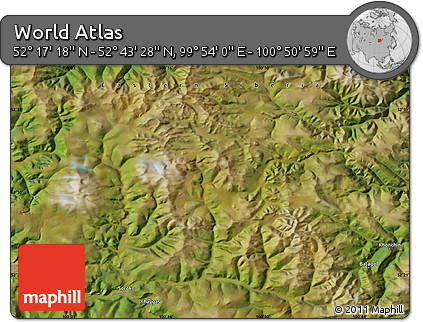 Satellite Map of the Area around 52° 30' 23" N, 100° 22' 30" E