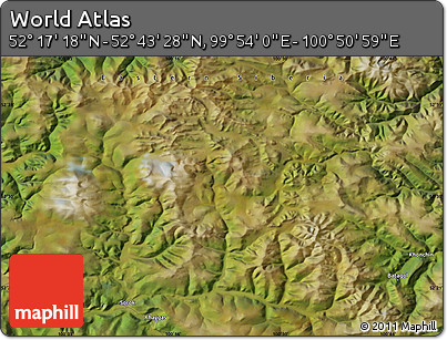 Satellite Map of the Area around 52° 30' 23" N, 100° 22' 30" E