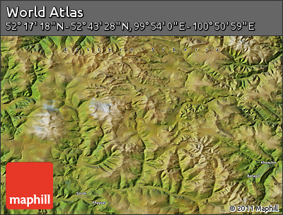 Satellite Map of the Area around 52° 30' 23" N, 100° 22' 30" E