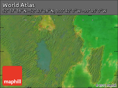 Satellite Map of the Area around 52° 30' 23" N, 100° 13' 29" W