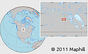 Gray Location Map of the area around 52° 30' 23" N, 101° 55' 30" W