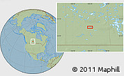 Savanna Style Location Map of the area around 52° 30' 23" N, 105° 19' 29" W, hill shading