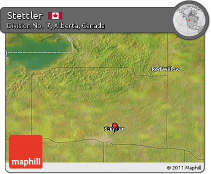 Satellite 3D Map of Stettler