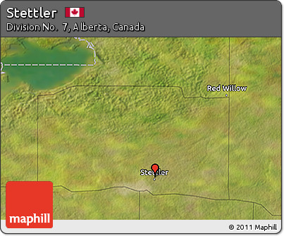Satellite 3D Map of Stettler