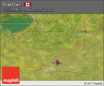 Satellite 3D Map of Stettler