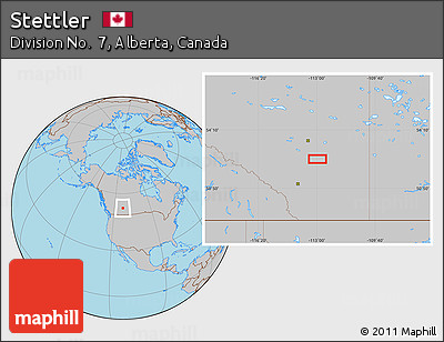 Gray Location Map of Stettler