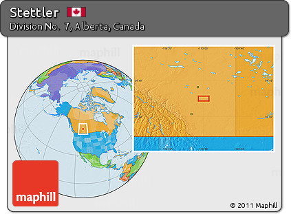 Political Location Map of Stettler