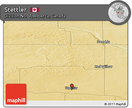 Physical Panoramic Map of Stettler