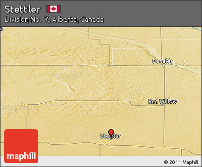 Physical Panoramic Map of Stettler