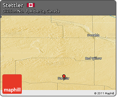 Physical Panoramic Map of Stettler