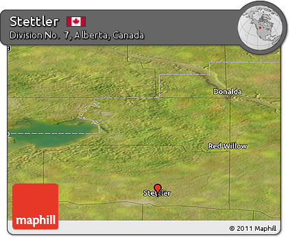 Satellite Panoramic Map of Stettler
