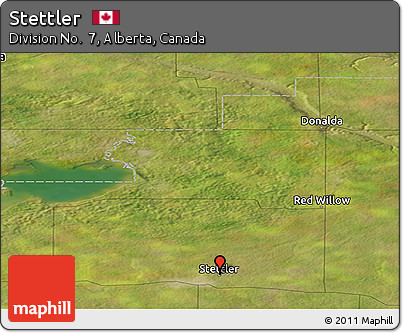 Satellite Panoramic Map of Stettler