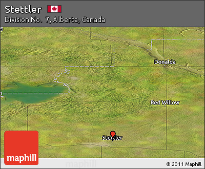 Satellite Panoramic Map of Stettler