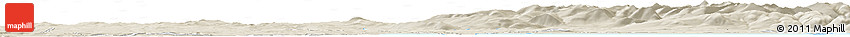Shaded Relief Horizon Map of the Area around 52° 30' 23" N, 121° 28' 29" W