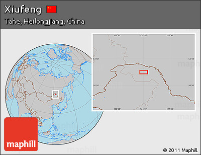 Gray Location Map of Xiufeng