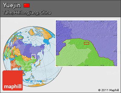 Political Location Map of Yuejin