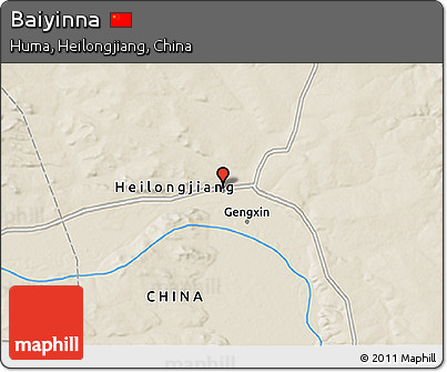Shaded Relief 3D Map of Baiyinna
