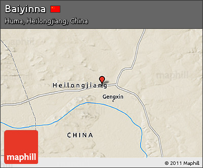Shaded Relief 3D Map of Baiyinna