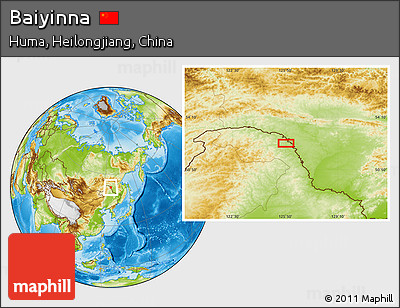 Physical Location Map of Baiyinna