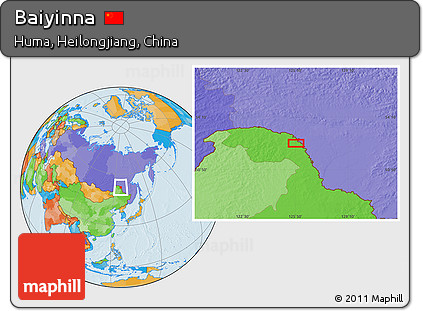 Political Location Map of Baiyinna