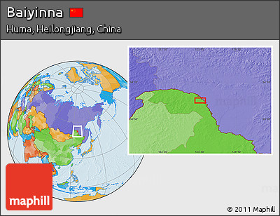 Political Location Map of Baiyinna