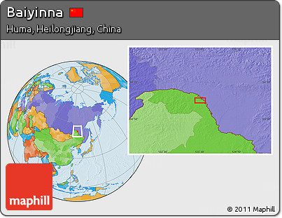 Political Location Map of Baiyinna