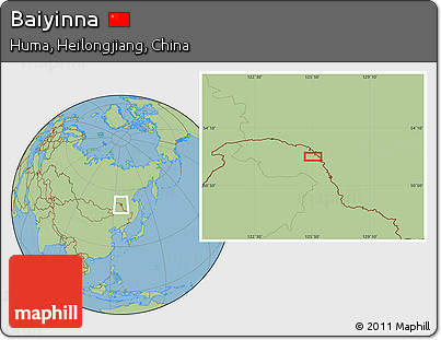 Savanna Style Location Map of Baiyinna