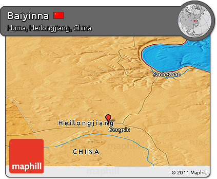 Political Panoramic Map of Baiyinna