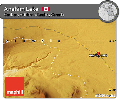 Physical Map of Anahim Lake