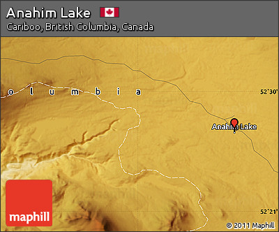 Physical Map of Anahim Lake