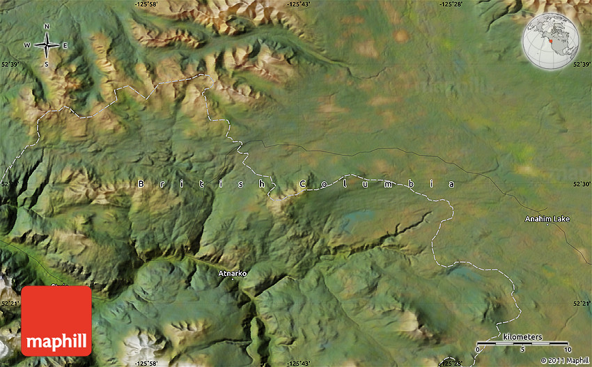 Satellite Map of Anahim Lake
