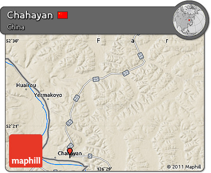 Shaded Relief Map of Chahayan