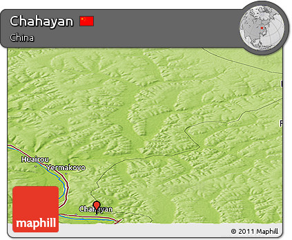 Physical Panoramic Map of Chahayan