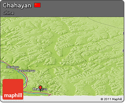 Physical Panoramic Map of Chahayan