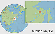Savanna Style Location Map of the area around 52° 30' 23" N, 138° 37' 30" E