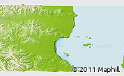Physical 3D Map of the area around 52° 30' 23" N, 141° 10' 30" E