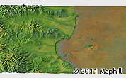 Satellite 3D Map of the area around 52° 30' 23" N, 141° 10' 30" E