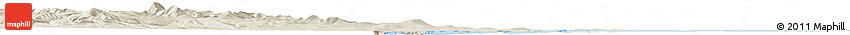 Shaded Relief Horizon Map of the Area around 52° 30' 23" N, 141° 10' 30" E