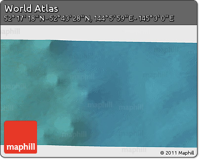 Satellite 3D Map of the Area around 52° 30' 23" N, 144° 34' 29" E