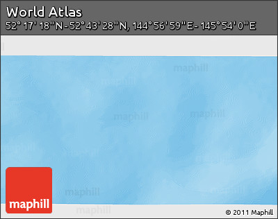 Physical 3D Map of the Area around 52° 30' 23" N, 145° 25' 30" E