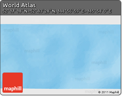 Physical 3D Map of the Area around 52° 30' 23" N, 145° 25' 30" E