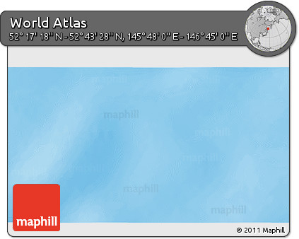 Physical 3D Map of the Area around 52° 30' 23" N, 146° 16' 30" E