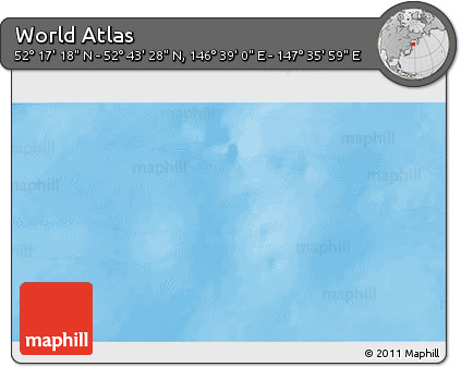Physical 3D Map of the Area around 52° 30' 23" N, 147° 7' 30" E